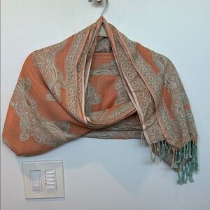 Light Orange and Aqua Paisley wrap